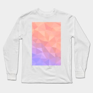 Peach Violet Abstract Geometric Vector Pattern Long Sleeve T-Shirt